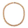 Sterling Silver Marquise Multi-colored Sapphire Necklace
