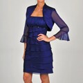 SL Fashions Women's Indigo Multi-tiered Dress Set