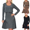 Tabeez Women's Zipper Accent Knit Sweater Dress