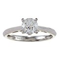 14k White Gold Cubic Zirconia and Diamond Accent Ring