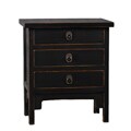 Black Three-Drawer End Table
