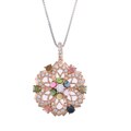 Sterling Silver Tourmaline and Cubic Zirconia Necklace