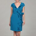 Sandra Darren Women's Blueberry Ruffle Tie Dress