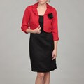 Sandra Darren Women's Red/ Black 2-piece Dress