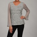 Kische Women's Bead-embellished 3/4-sleeve Top