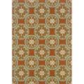 Orange/ Ivory Outdoor Area Rug (8'6 x 13')