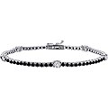 14k Gold 3ct TDW Black and White Diamond Tennis Bracelet (G-H, I1-I2)