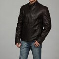 Andrew Marc Men's Espresso Leather Coat