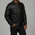 Andrew Marc Men's Black Leather Jacket FINAL SALE