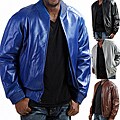 United Face Men's Premium Baseball Leather Bomber Jacket