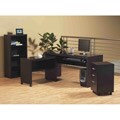 Cappuccino Computer Desk with Tempered Glass