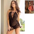 Hustler Wemons 2-pc Lace Front Mesh Teddy Set