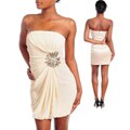 Stanzino Women's Cream Sequin Accent Strapless Dress