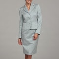 Tahari Women's Dove Blue Jacquard Skirt Suit