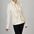 Apart Women's Cream Ruffle Coat