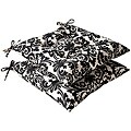 Pillow Perfect Outdoor Black/ Beige Damask Tufted Seat Cushions (Set of 2)