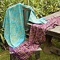 Rayon Batik Fall Purple Shawl (Indonesia)