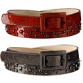 Steve Madden Women's Studded Patent Leather Belt