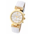 Yves Bertelin Paris Women's White Leather Strap Watch