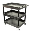 Luxor Black 3-Tub Utility Cart