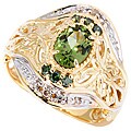 Michael Valitutti 14k Gold Tashmarine and 1/6ct TDW Diamond Ring (I-J, I1-I2)