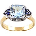Michael Valitutti 14k Gold Santa Maria Aquamarine, Sapphire and Diamond Ring