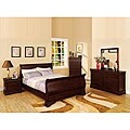 Bravo Dark Cherry Finish 4-piece Queen-size Bed Set