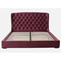 Presidio Burgundy Tufted Upholstered Queen-size Bed