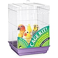 Prevue Pet Products Square Roof Bird Cage Kit White & Purple 91210