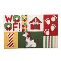 Holiday Pattern Dog with Candy Bone Pet Rug and Diner Mat