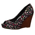 Unlisted by Kenneth Cole 'Fresh Faced' Floral Peep-toe Wedges