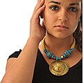 Goldtone Natural Stone Bead Necklace
