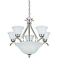 Bright 8-light Satin Nickel Bowl Chandelier