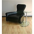 Roo Swivel Occasional Oval Glass Table