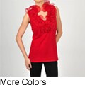 Colour Works Women's Organza Ruffle Trim Tank