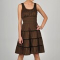 Decode 1.8 Women's Brown Ruffle Lace Detail Dress