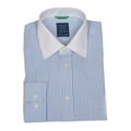 Haspel Men's Blue Stripe Slim Fit Dress Shirt