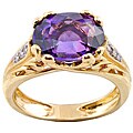 Michael Valitutti 14k Gold Uruguay Amethyst and Diamond Ring