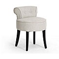 Millani Beige Linen Modern Accent Stool