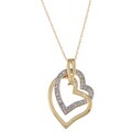 10k Yellow Gold 1/4ct TDW Diamond Heart Necklace (H-I, I2-I3)