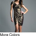 Issue New York Women's Lame Rhinestone Ruched Cocktail Dress