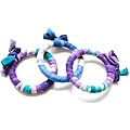 Set of 3 Dutch Wax Cloth Textile Bangle Bracelets (Rwanda)