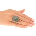 Cam & Zooey Goldplated Created Green Aventurine Adjustable Frog Ring