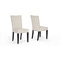 Harrowgate Beige Linen Modern Dining Chairs (Set of 2)