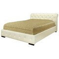 Delano White Bi-cast Leather Queen-size Bed