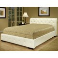 Delano White Bi-cast Leather Queen-size Bed