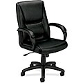basyx by HON Black Executive Mid-back Chair with Padded Arms