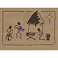 Set of 4 Manger Scene Kitenge Fabric Card (Kenya)