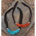 Peyote Bird Designs Howlite and Jade Silk Cord Necklace (China)