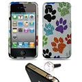 Premium iPhone 4/ 4S Dog Paw Rhinestone Case with Charm Plug